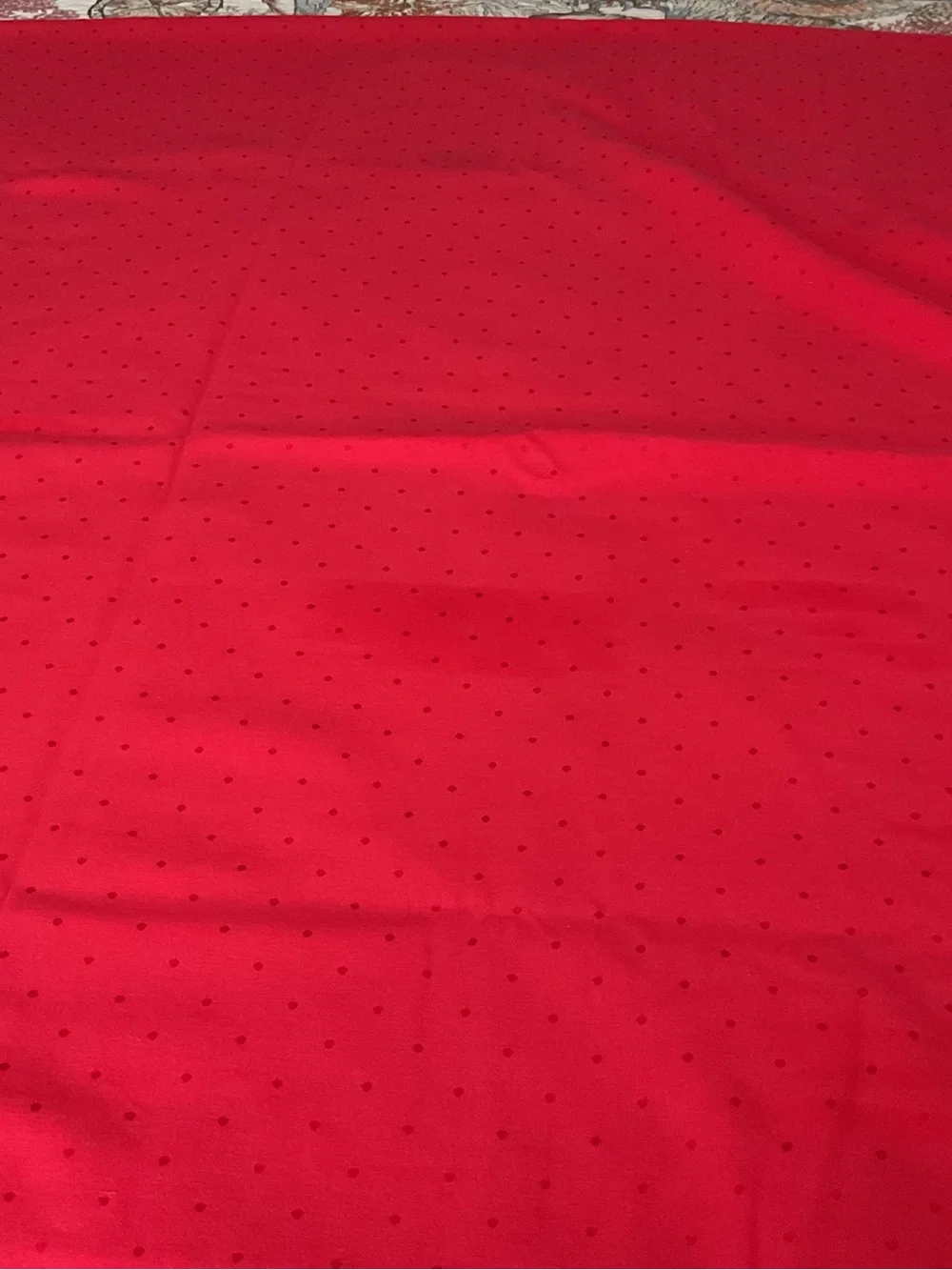 kate spade red tablecloth  with textured dots